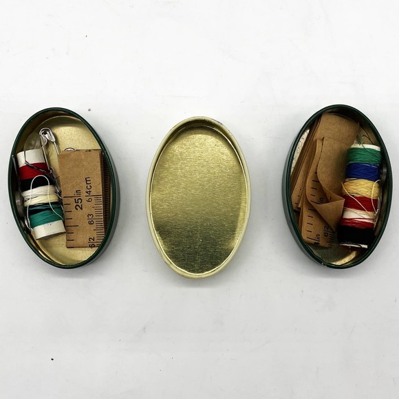 Vtg Coca Cola Sewing Tins Mini Oval Lot of 3 Tip Trays Hong Kong Import 1970s - Picture 3 of 5